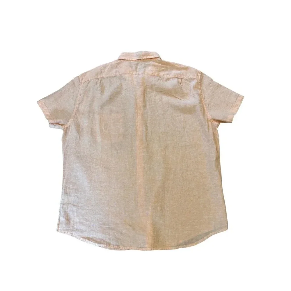 J crew Short-sleeve slim linen-blend shirt